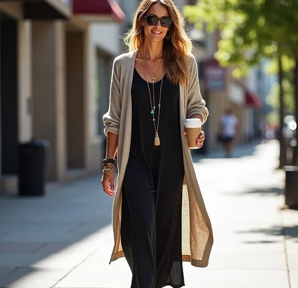 Accesorios Para Vestido Negro Largo: Cómo Convertir un Clásico en un Look Inolvidable 67 accesorios para vestido negro casual de dia