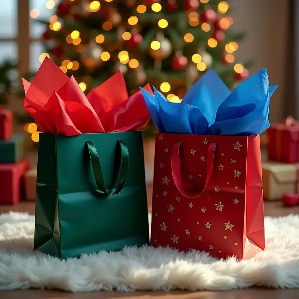 decoracion de bolsa de regalo navidad