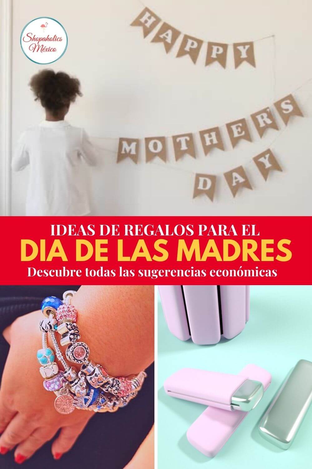 Caja Regalo Moderna Para Mamá – Oso Rosa Con Rosa Roja Para Cumpleaños, Madre O Aniversario